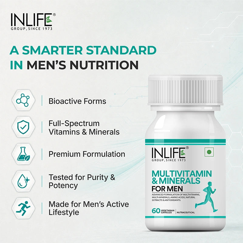Inlife Multivitamin & Minerals Supplement for Men, Veg. Capsules