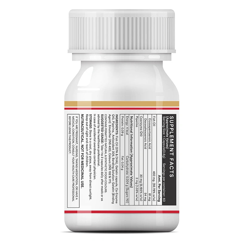 Inlife Fish Oil with CoQ10 Supplement, Liquid-Filled Capsules