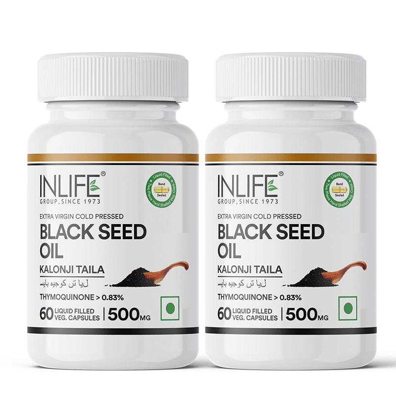 Inlife Black Seed Oil Supplement | Kalonji Oil Capsules | 500mg | Veg. Capsules