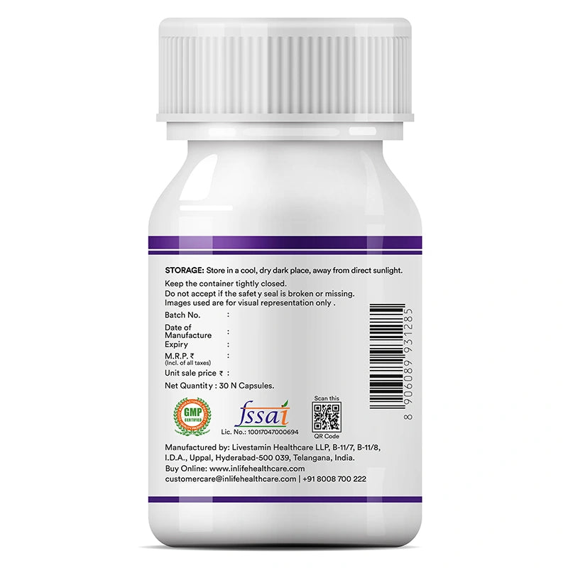 Inlife L‑Glutathione Capsules with Vitamin C, E, Niacinamide