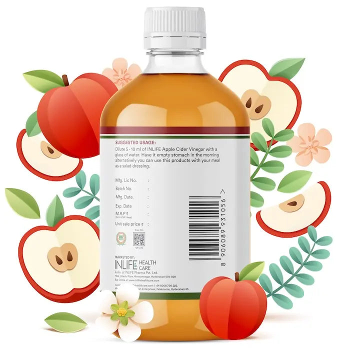 Inlife Apple Cider Vinegar with Mother Vinegar Supplement | 500ml