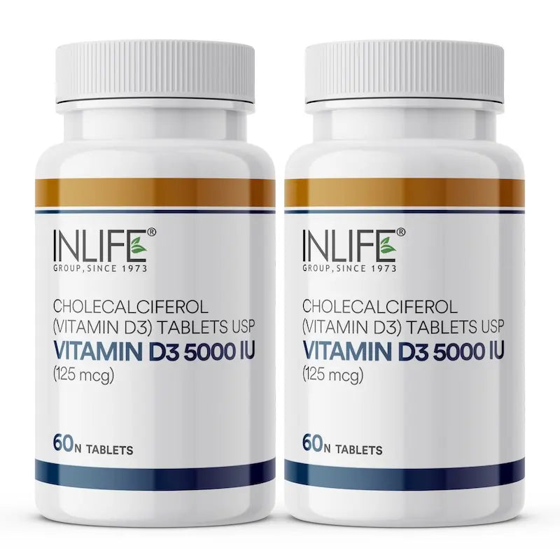 Inlife Vitamin D3 Supplement 5000 IU | Cholecalciferol Tablets