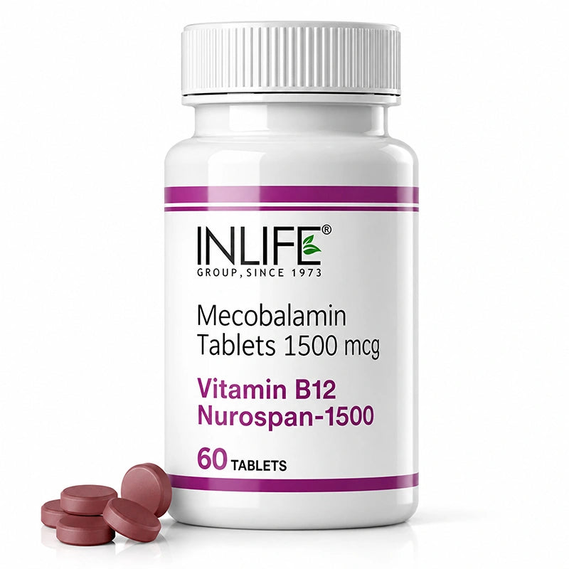 Inlife Vitamin B12 Methylcobalamin 1500mcg, 60 Tablets