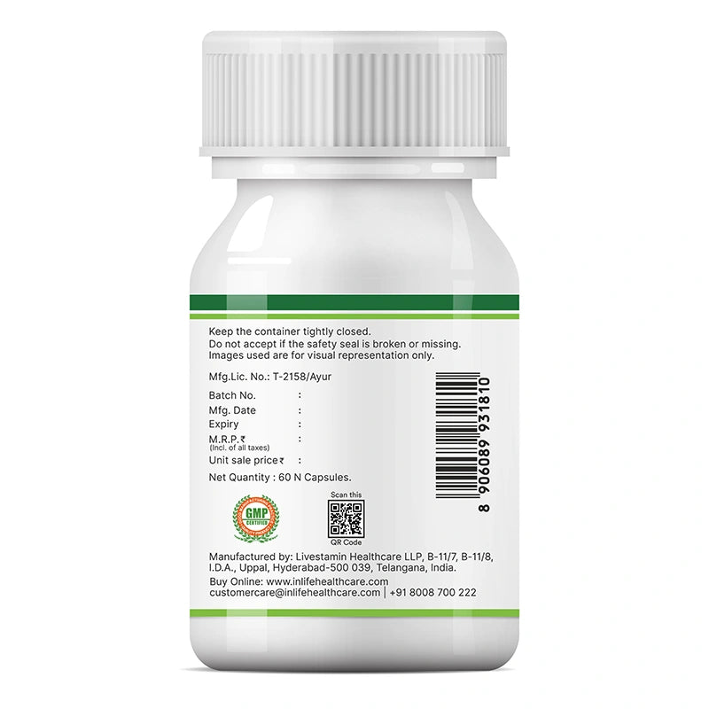 Inlife Natural Vitamin C Amla Extract, 1000mg, Veg. Capsules
