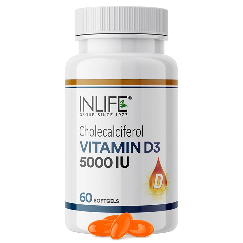 INLIFE Vitamin D3 5000 IU Cholecalciferol, 60 Softgels