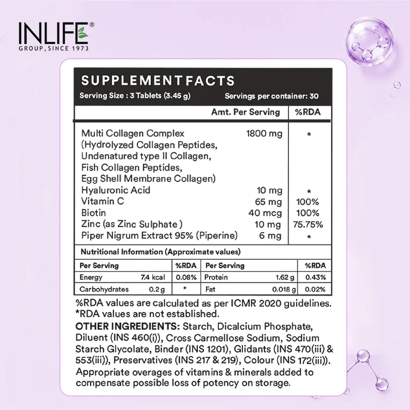 Inlife Multi Collagen Complex Tablets