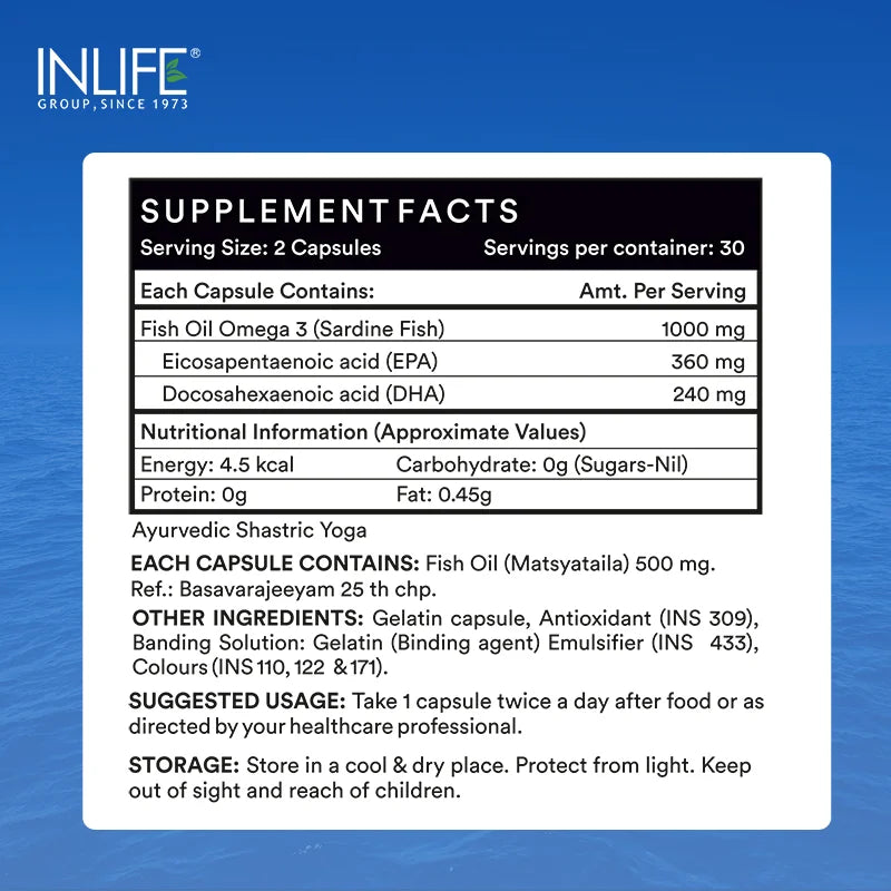 Inlife Fish Oil Double Strength Liquid Filled Capsules