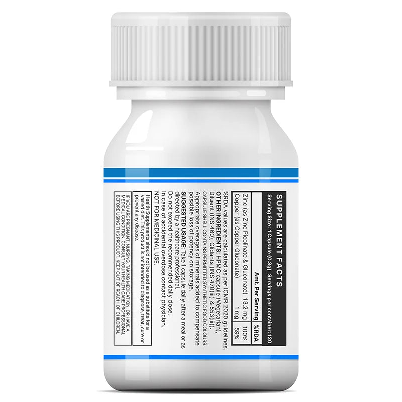 Inlife Zinc Picolinate & Gluconate with Copper Gluconate Veg. Capsules