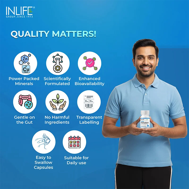Inlife Zinc Picolinate & Gluconate with Copper Gluconate Veg. Capsules