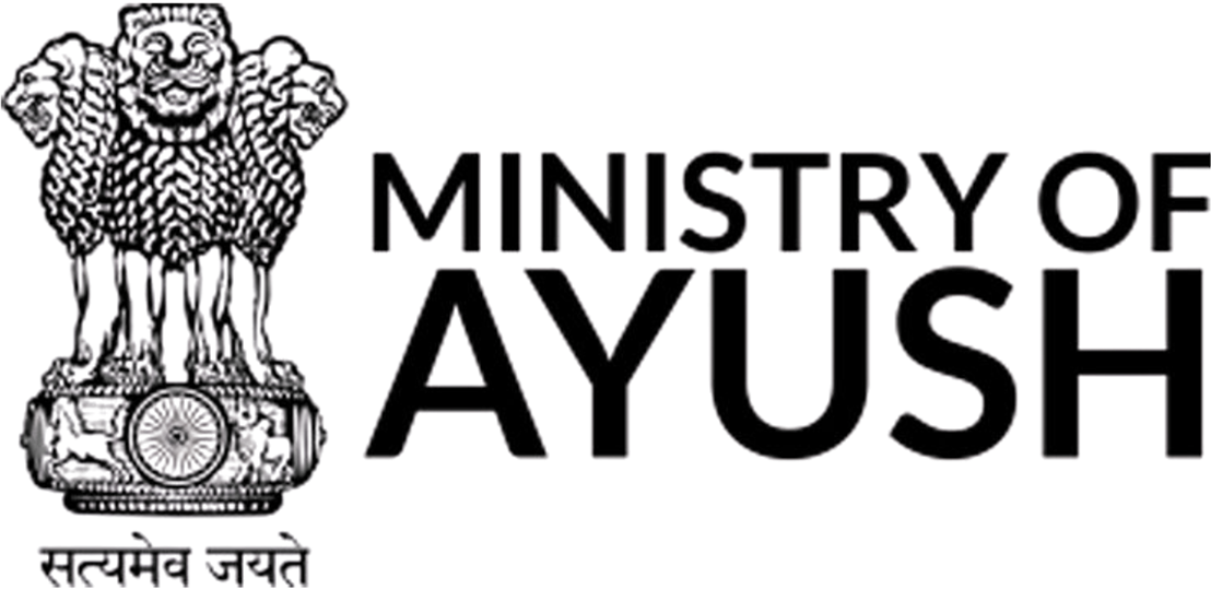 Logo for the Ministry of AYUSH, Government of India, certifying regulatory approval related to Ayurveda, Yoga, Unani, Siddha, and Homeopathy