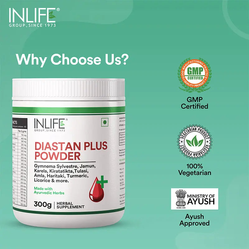 Inlife Diastan Plus Powder Ayurvedic Herbal Supplement | 300 grams