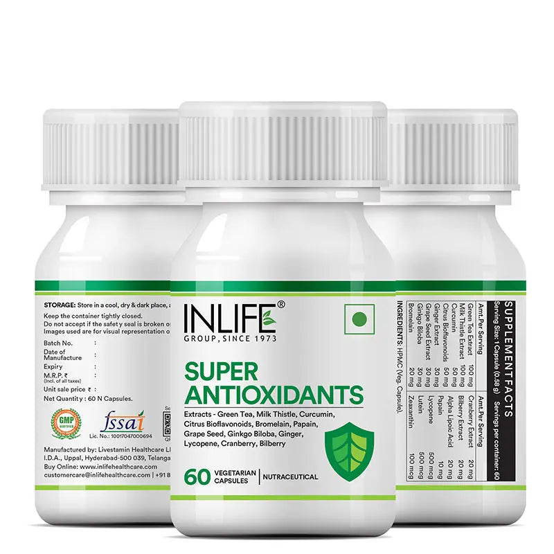 Inlife Super Antioxidants Supplement - 60 Vegetarian Capsules