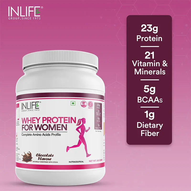 Inlife Whey Protein Powder for Women| 500g | Chocolate