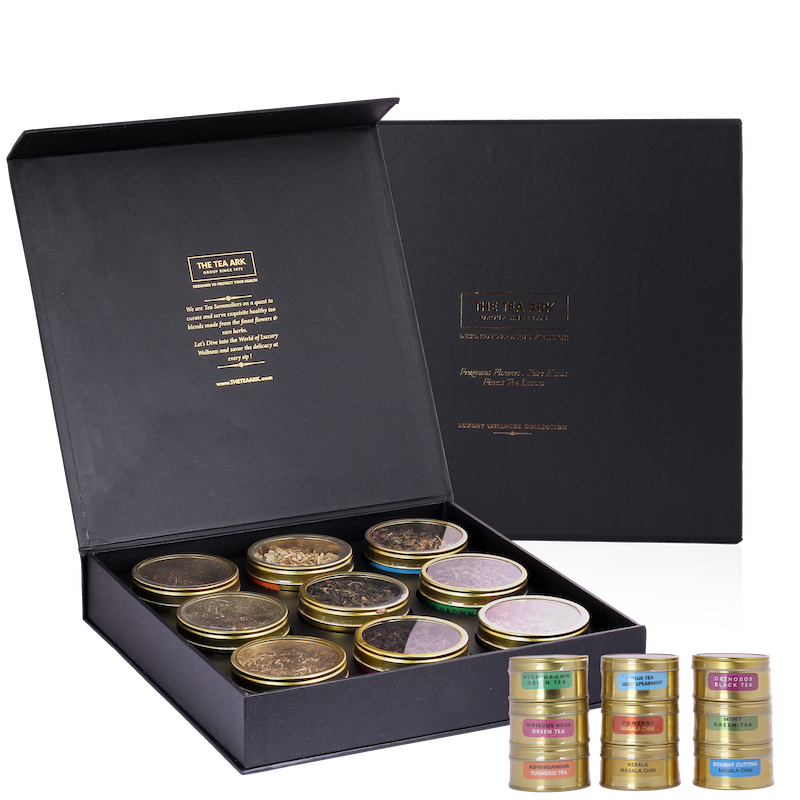 The Tea Ark Founder's Choice Diwali Tea Gift Box with 9 Different Types of Assorted Tea Flavours