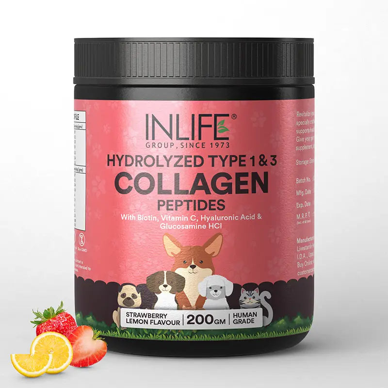 Inlife Hydrolyzed Type 1 & 3 Collagen Peptides Supplement for Pets  | Available in 3 flavors: