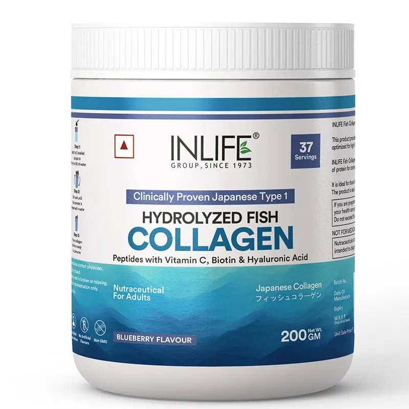 Inlife Japanese Marine Collagen Supplements for Women & Men | Clinically Proven Ingredient | 200g (Available in 3 Flavours)