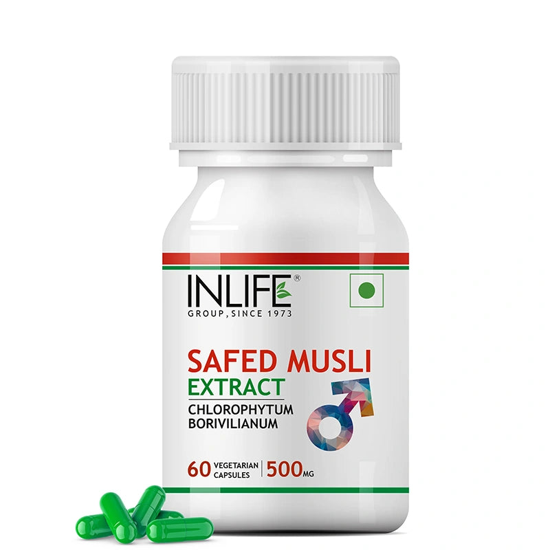 Inlife Safed Musli Extract Supplement |500mg | Veg. Capsules