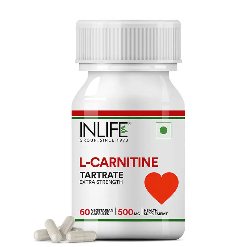 Inlife L-Carnitine L-Tartrate (500mg) Supplement, 60 Veg. Capsules