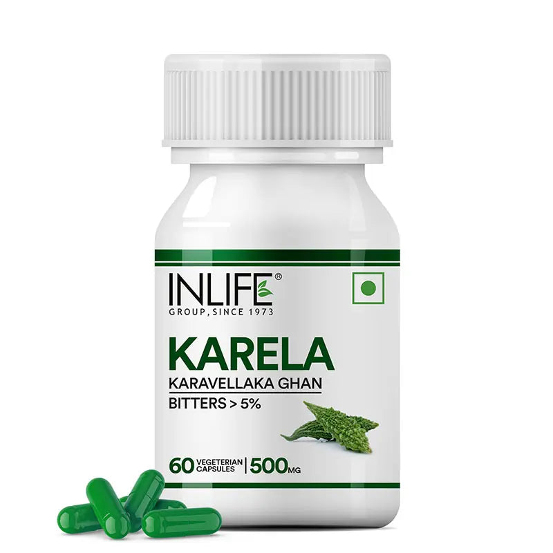 Inlife Karela Bitter Gourd Extract Supplement, 500mg |60 Veg. Capsules