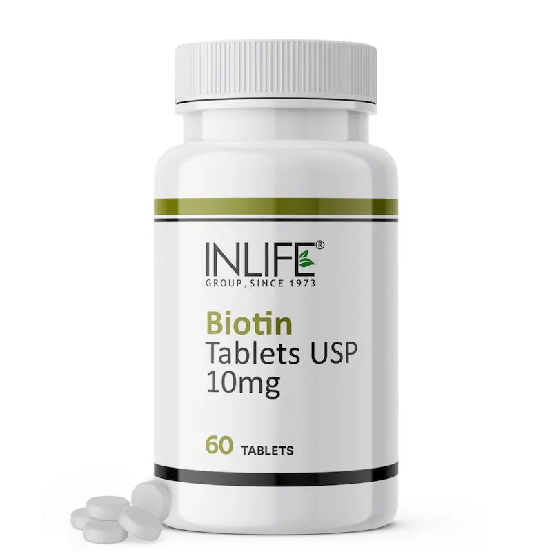 Inlife Biotin 10mg Tablets | Vitamin B7 Supplement | 60 Tablets