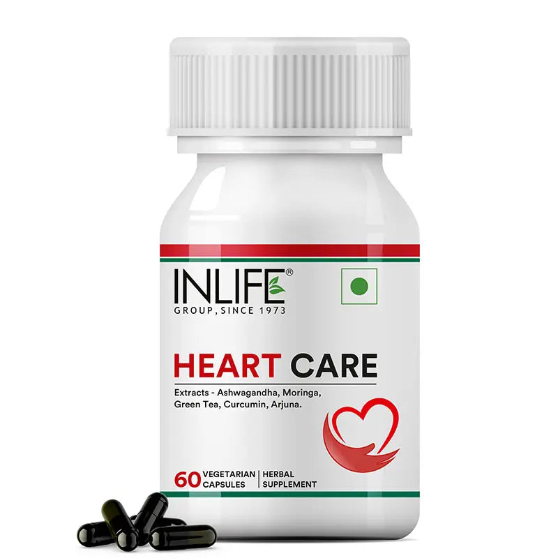 Inlife  Heart Care Supplement | 500mg | 60 Vegetarian Capsules