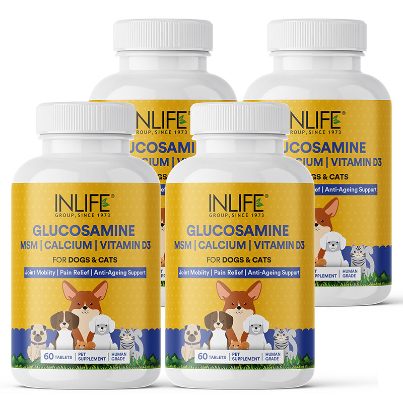 Inlife Glucosamine Tablets for Dogs & Cats | With MSM Calcium & Vitamin D3 Tablets