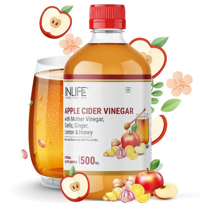 INLIFE Apple Cider Vinegar with Garlic, Ginger, Lemon, Honey with Mother Vinegar – 500 ml - Inlife Pharma Private Limited