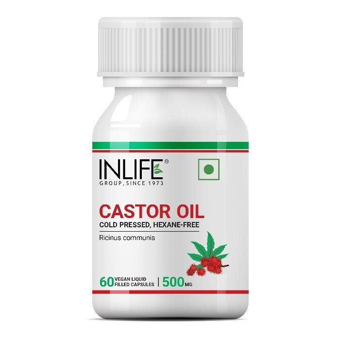 INLIFE Castor Oil Supplement, 500mg – 60 Vegetarian Capsules - Inlife Pharma Private Limited