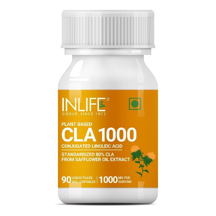 INLIFE CLA Supplement, 80% CLA from Safflower Oil Extract 1000mg Per Serving – 90 Capsules - Inlife Pharma Private Limited