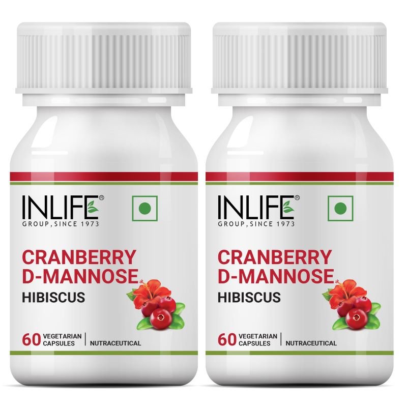 INLIFE Cranberry 400mg D-Mannose 400mg, Hibiscus 200mg Supplement - 60 Capsules - Inlife Pharma Private Limited