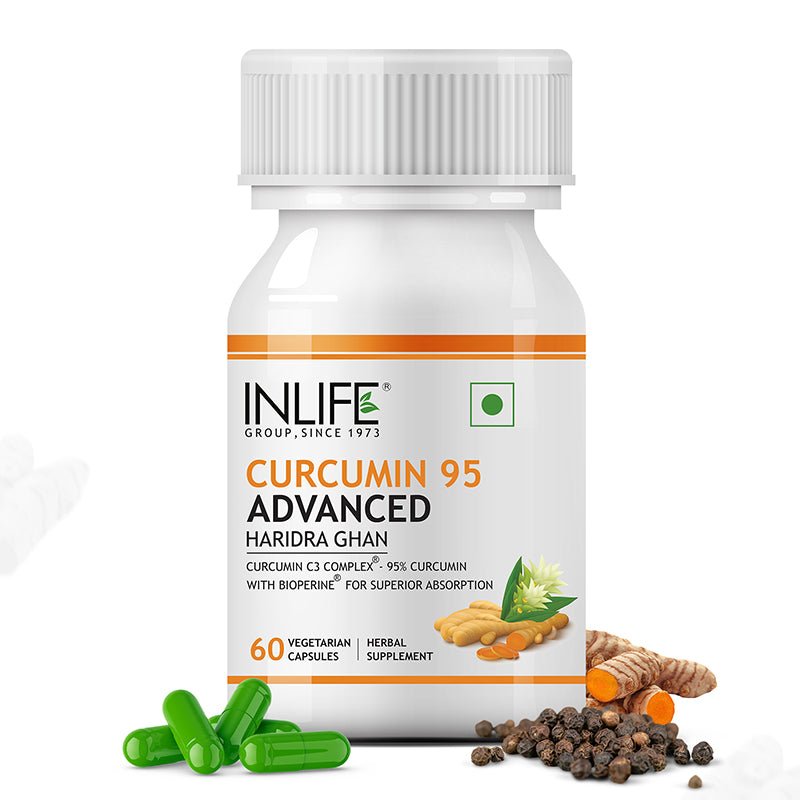 INLIFE Curcumin (95% Curcuminoids) with Piperine (Bioperine), 500 mg - 60 Veg. Capsules - Inlife Pharma Private Limited