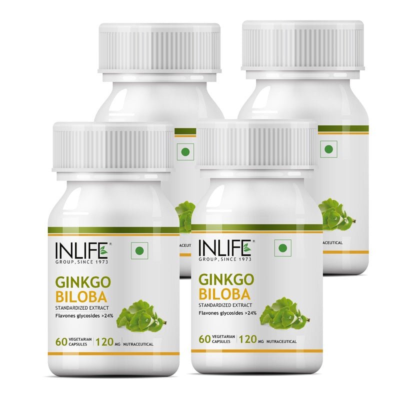 INLIFE Ginkgo Biloba Supplement, 120mg - 60 Vegetarian Capsules - Inlife Pharma Private Limited