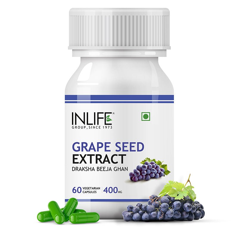 INLIFE Grape Seed Extract (Proanthocyanidins &gt; 95%), 400mg - 60 Veg. Capsules - Inlife Pharma Private Limited