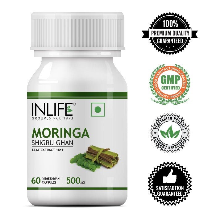 INLIFE Moringa Leaf Extract Supplement, 500 mg - 60 Vegetarian Capsule - Inlife Pharma Private Limited