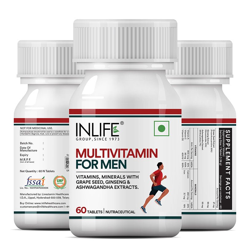 Inlife Multivitamin and Mineral for Men - 60 Tablets | Vegetarian Supplement - Inlife Pharma Private Limited