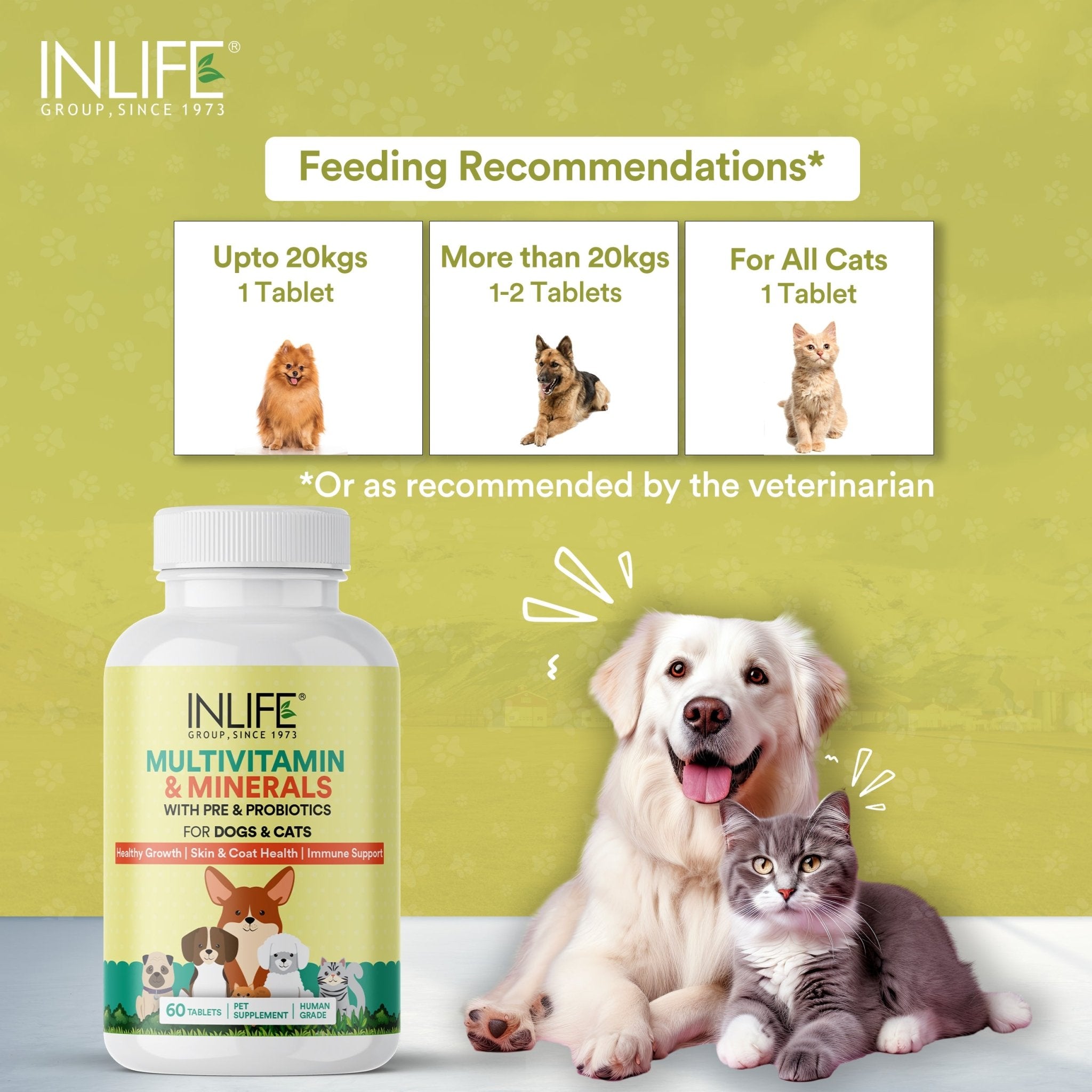 Inlife Multivitamin and Minerals Supplement for Pets 60 Tablets