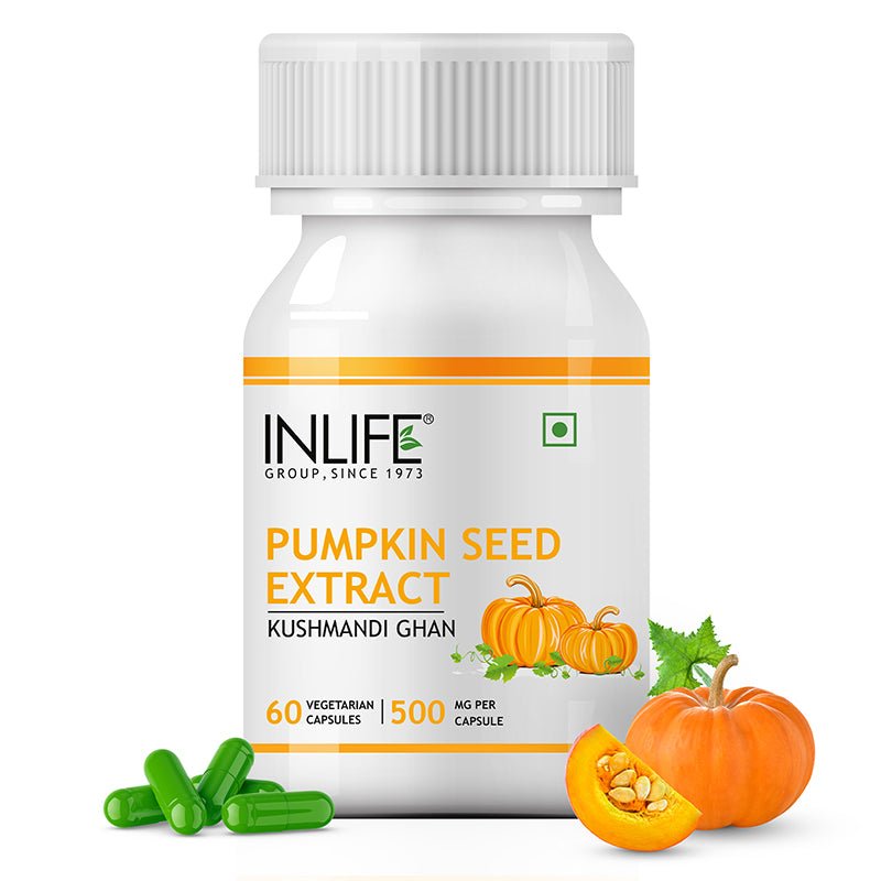 INLIFE Pumpkin Seed Extract Supplement, 500 mg - 60 Vegetarian Capsules - Inlife Pharma Private Limited