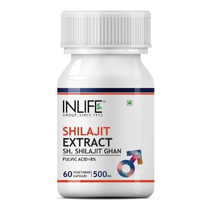 INLIFE Shilajit Extract Supplement, 500 mg - 60 Vegetarian Capsules - Inlife Pharma Private Limited