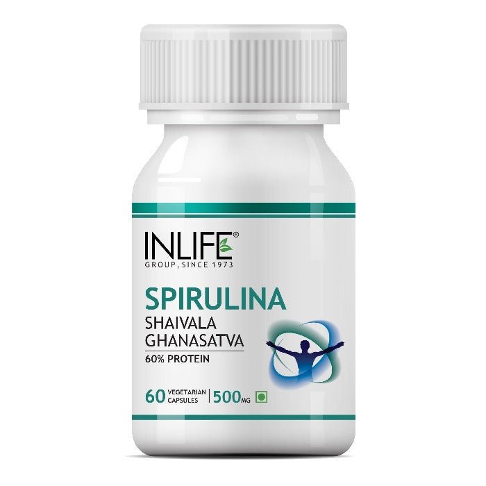 INLIFE Spirulina, 500mg (60 Veg. Capsules), Health Supplement - Inlife Pharma Private Limited