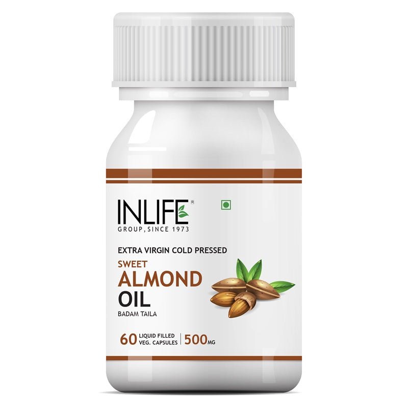 INLIFE Sweet Almond Oil Supplement, 500mg - 60 Vegetarian Capsules - Inlife Pharma Private Limited