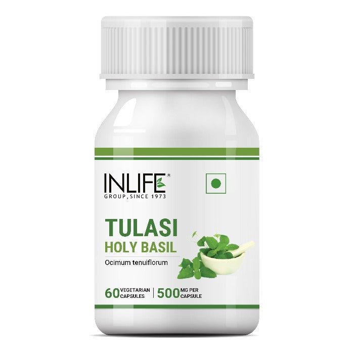 INLIFE Tulsi (Tulasi) Extract Holy Basil Supplement, 500mg - 60 Vegetarian Capsules - Inlife Pharma Private Limited