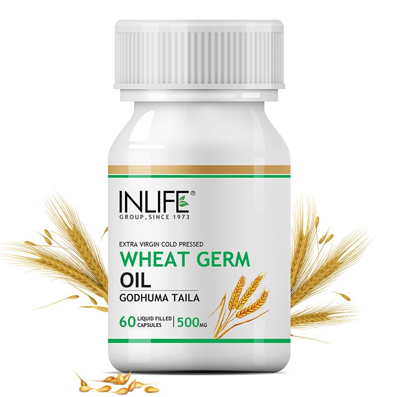 INLIFE Wheat Germ Oil Supplement, 500mg (60 Capsules), Natural Vitamin E - Inlife Pharma Private Limited
