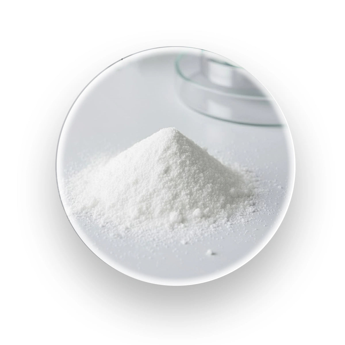 White crystalline powder of Zinc Picolinate, a highly absorbable form of zinc for immune and skin health