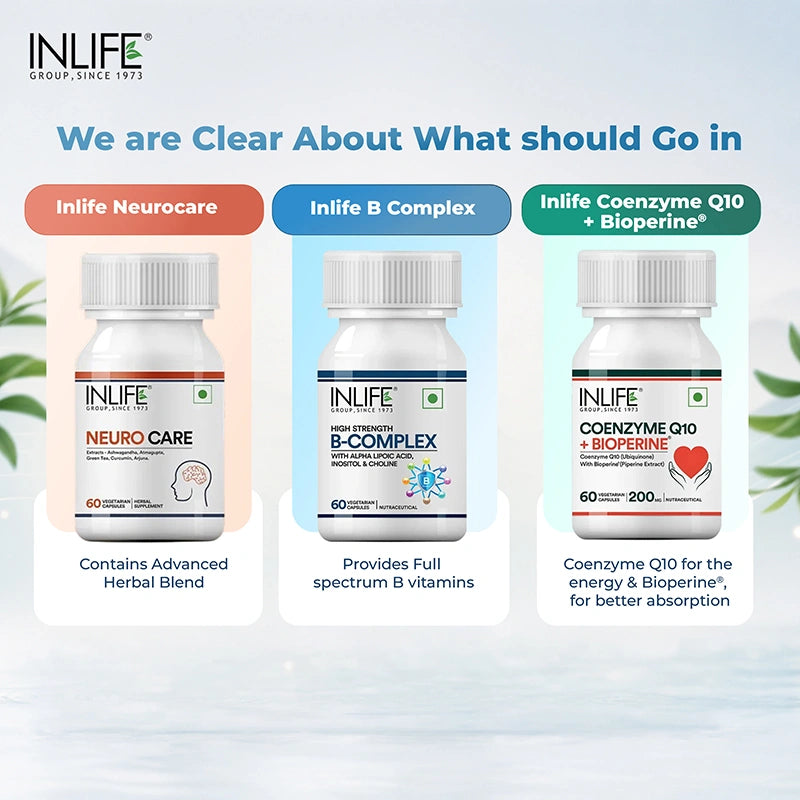 Inlife Clarity & Focus system ingredients in each product.