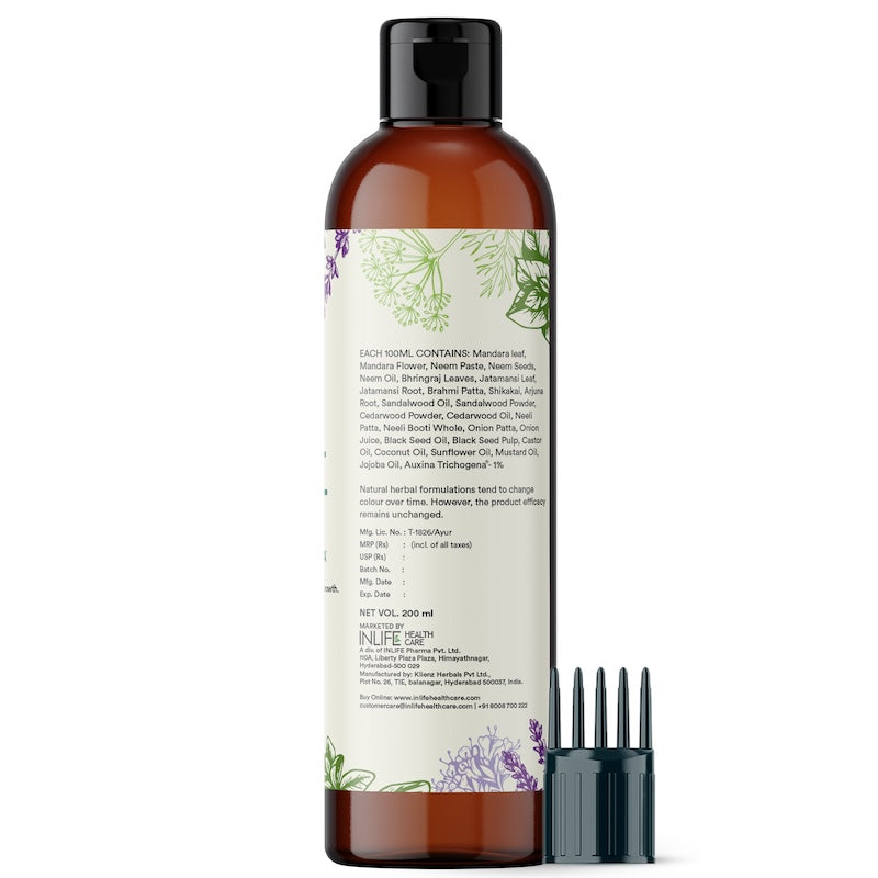 INLIFE Herbal Hair Oil with Auxina Trichogena and 27 Herbs (200ml)
