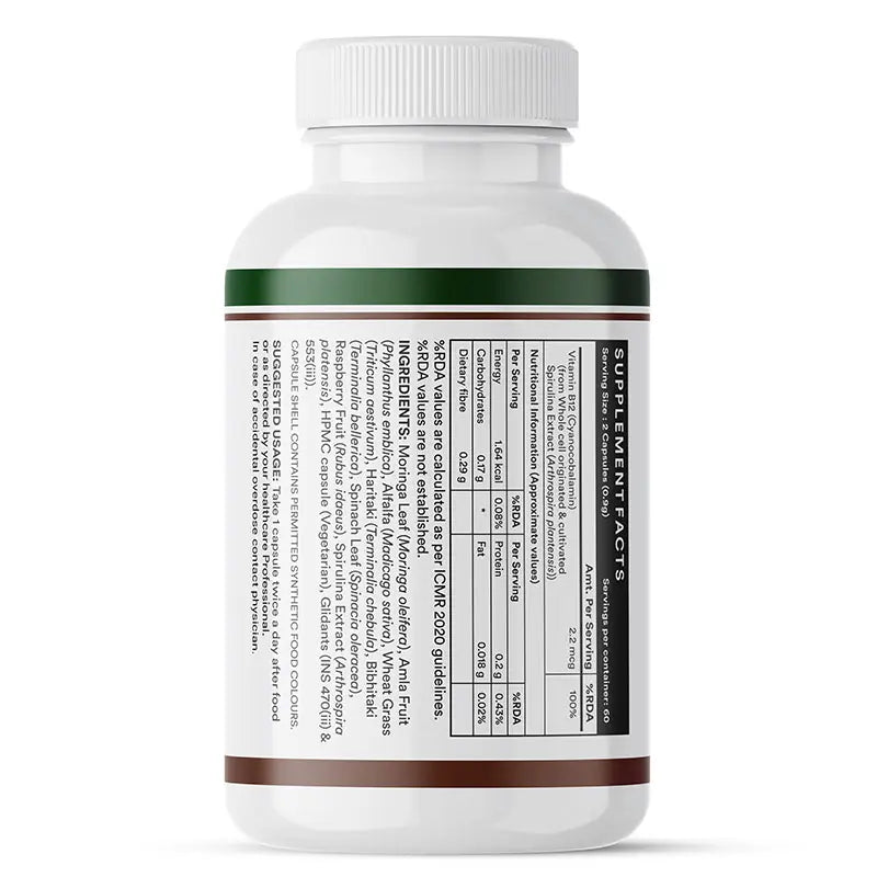 Inlife Plant-Based Vitamin B12 Supplement | 120 Veg. Capsules