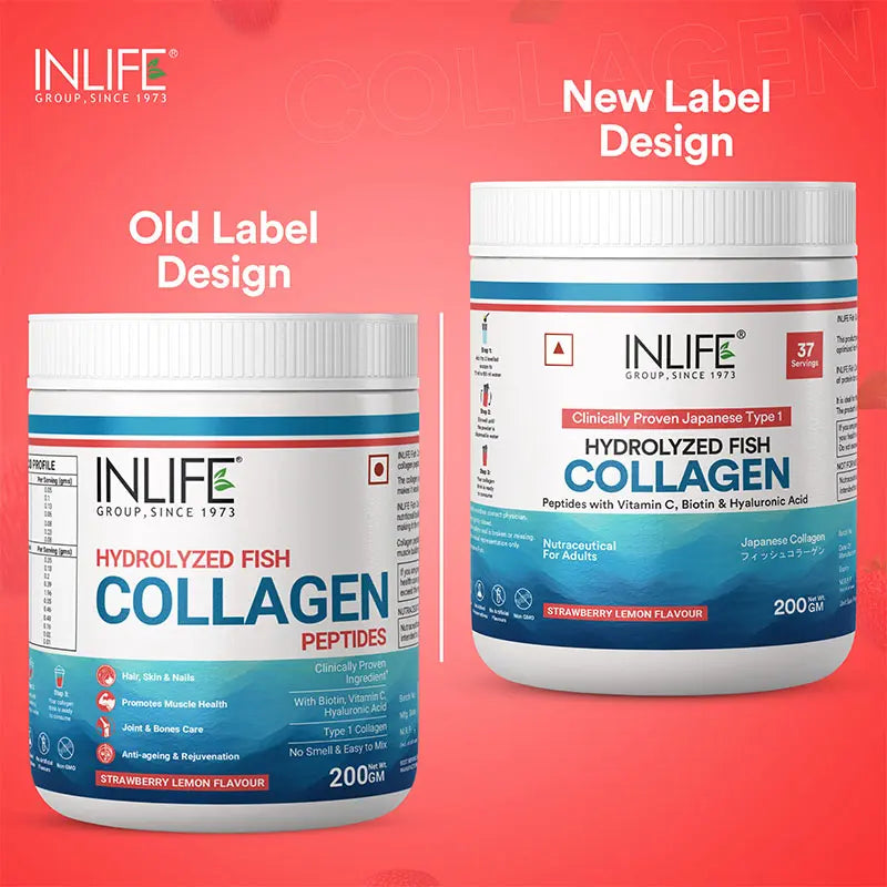 Inlife Japanese Marine Collagen Supplements for Women & Men | Clinically Proven Ingredient | 200g (Available in 3 Flavours)