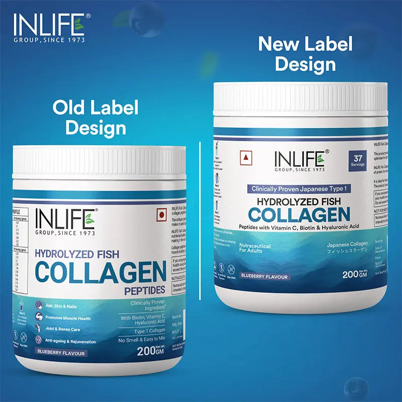 Inlife Japanese Marine Collagen Supplements for Women & Men | Clinically Proven Ingredient | 200g (Available in 3 Flavours)