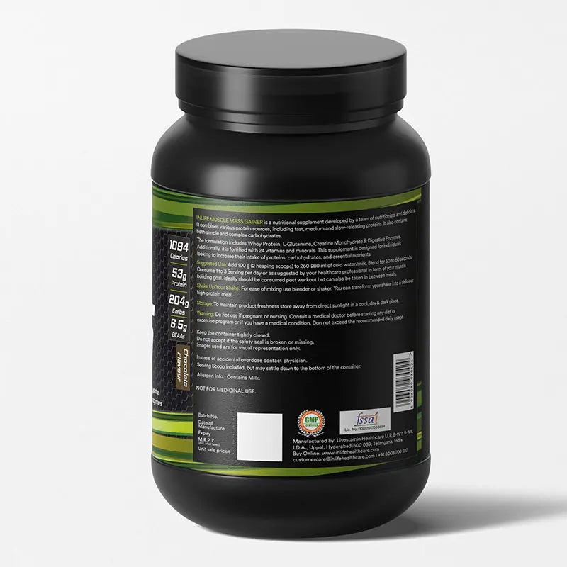 Inlife Muscle Mass Gainer Protein Powder Supplement