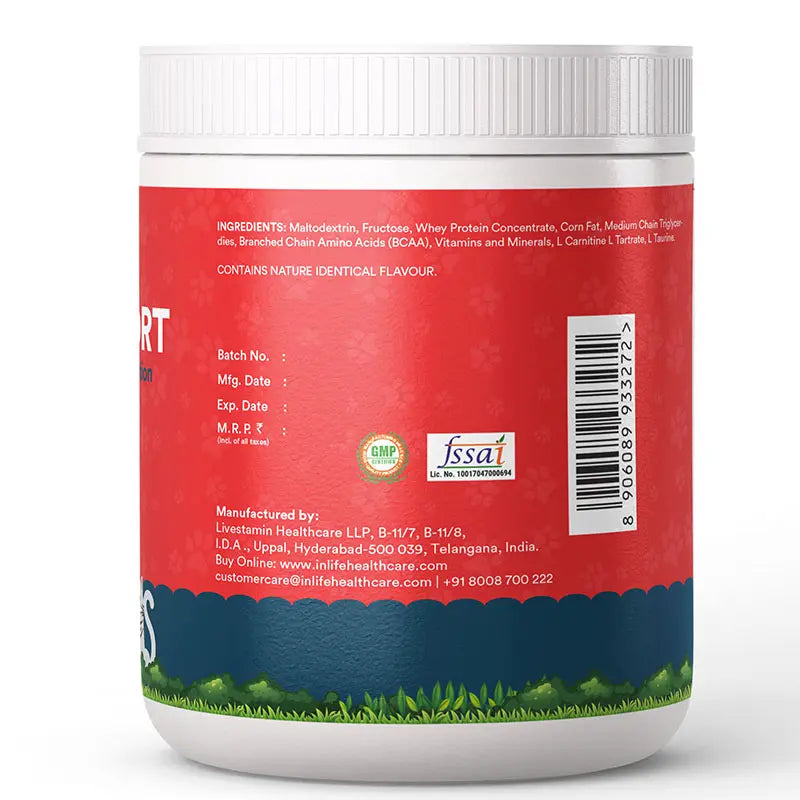 Inlife Liver Support Powder Supplement for Dogs Cats Pets | 300g (Vanilla)